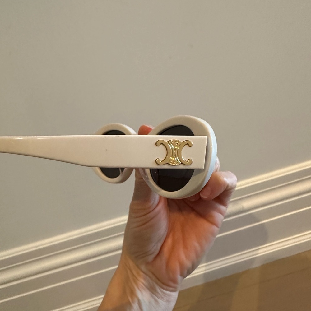 Celine White Triomphe Sunglasses